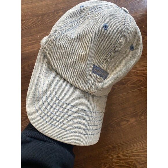 Vintage Levis Red Tab Baseball Hat Strapback Light Blue Denim Jeans